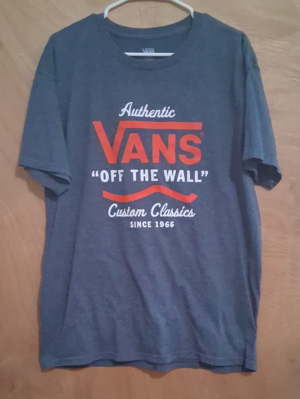 Vans Gray Short Sleeve Tee with Red Logo